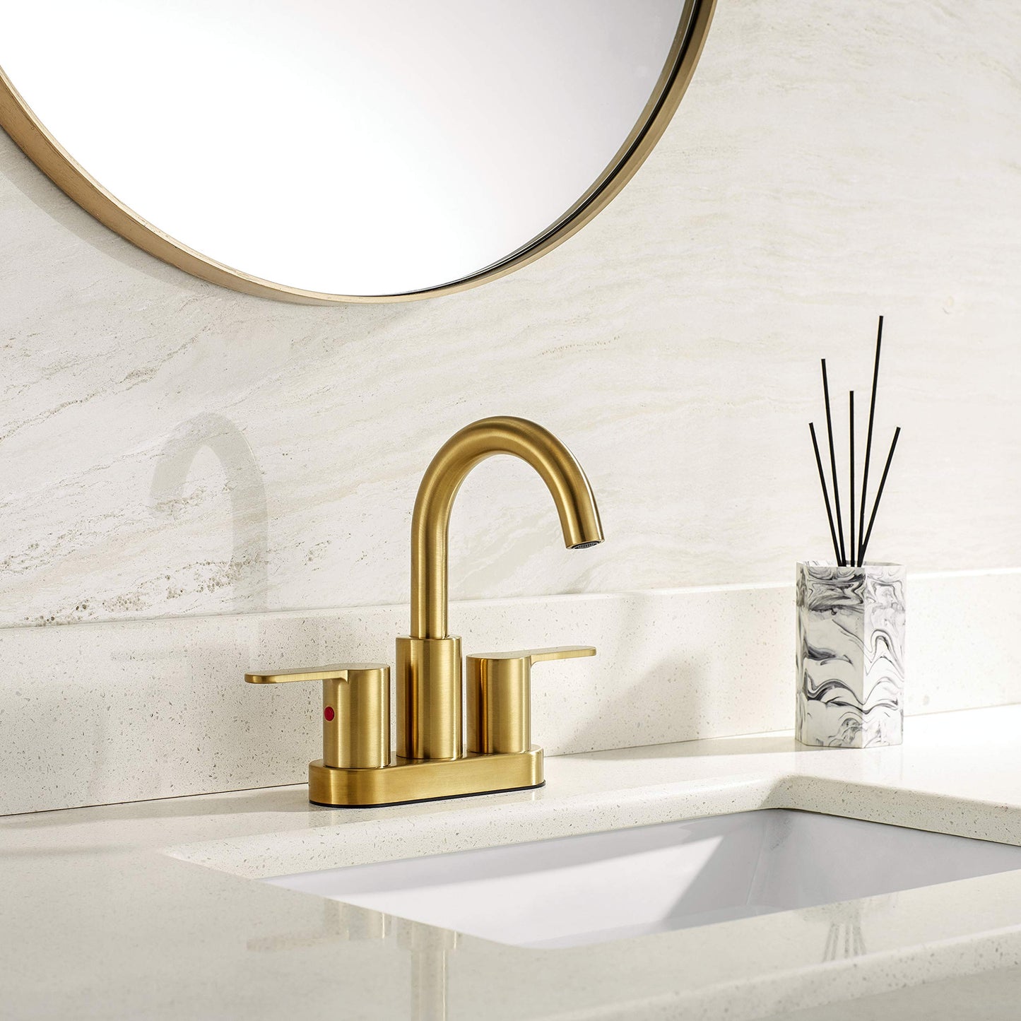 4 Inch Brushed Gold Bathroom Faucet