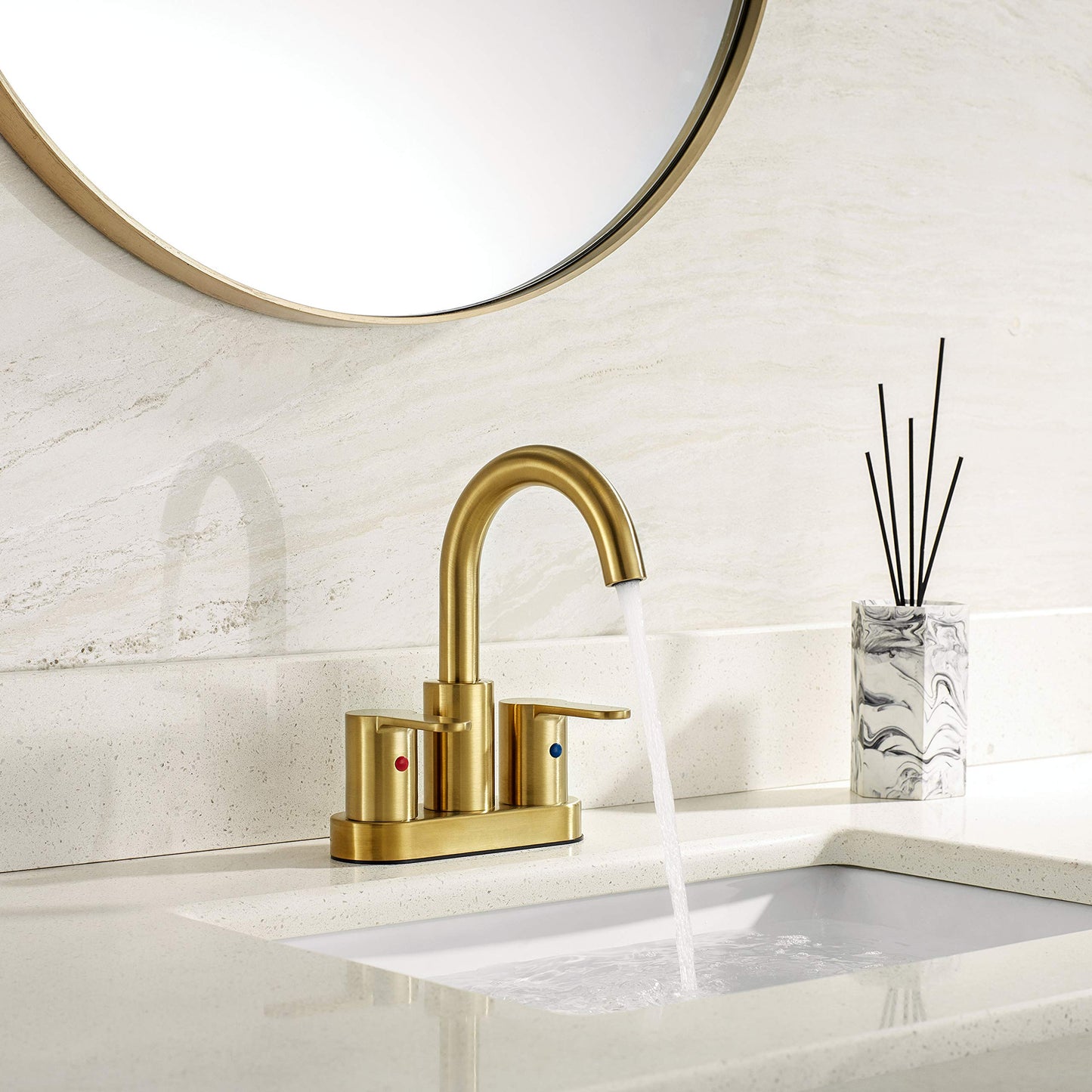 4 Inch Brushed Gold Bathroom Faucet