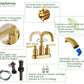 4 Inch Brushed Gold Centerset Bathroom Faucet