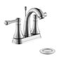 4 Inch Chrome Bathroom Centerset Faucet with Lift Rod Drain