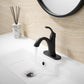 Matte Black Single Handle Bathroom Faucet with Pop up Drain and Water Supply Hose