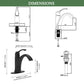 Matte Black Single Handle Bathroom Faucet with Pop up Drain and Water Supply Hose