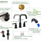 8 Inch Matte Black Widespread Bathroom Faucet with Pop up Drain