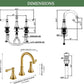 8 Inch Brushed Gold Widespread Bathroom Sink Faucet