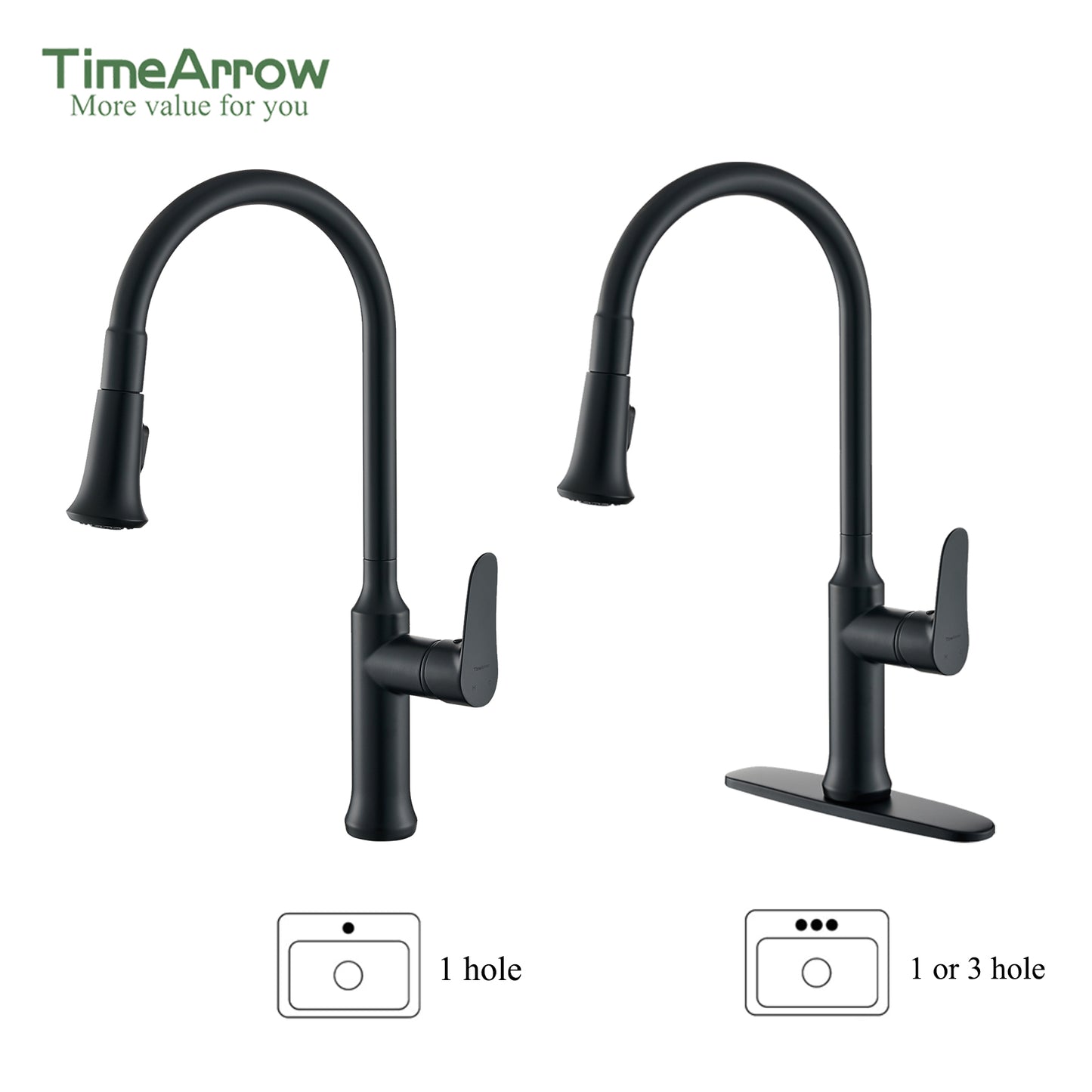 Matte Black Kitchen Faucet with Pull Out Sprayer