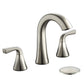 Bathroom Faucet with Pop-up Drain and Supply Lines, Brushed Nickel Widespread Bathroom Sink Faucet for Lavatory Vanity RV Farmhouse, TAF826-BN