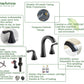 Matte Black Bathroom Sink Faucet, 2 Handle 8 inch Widespread Bathroom Faucet with Pop-up Drain and Water Supply Hose, Lavatory Vanity Faucets, TAF826-MB