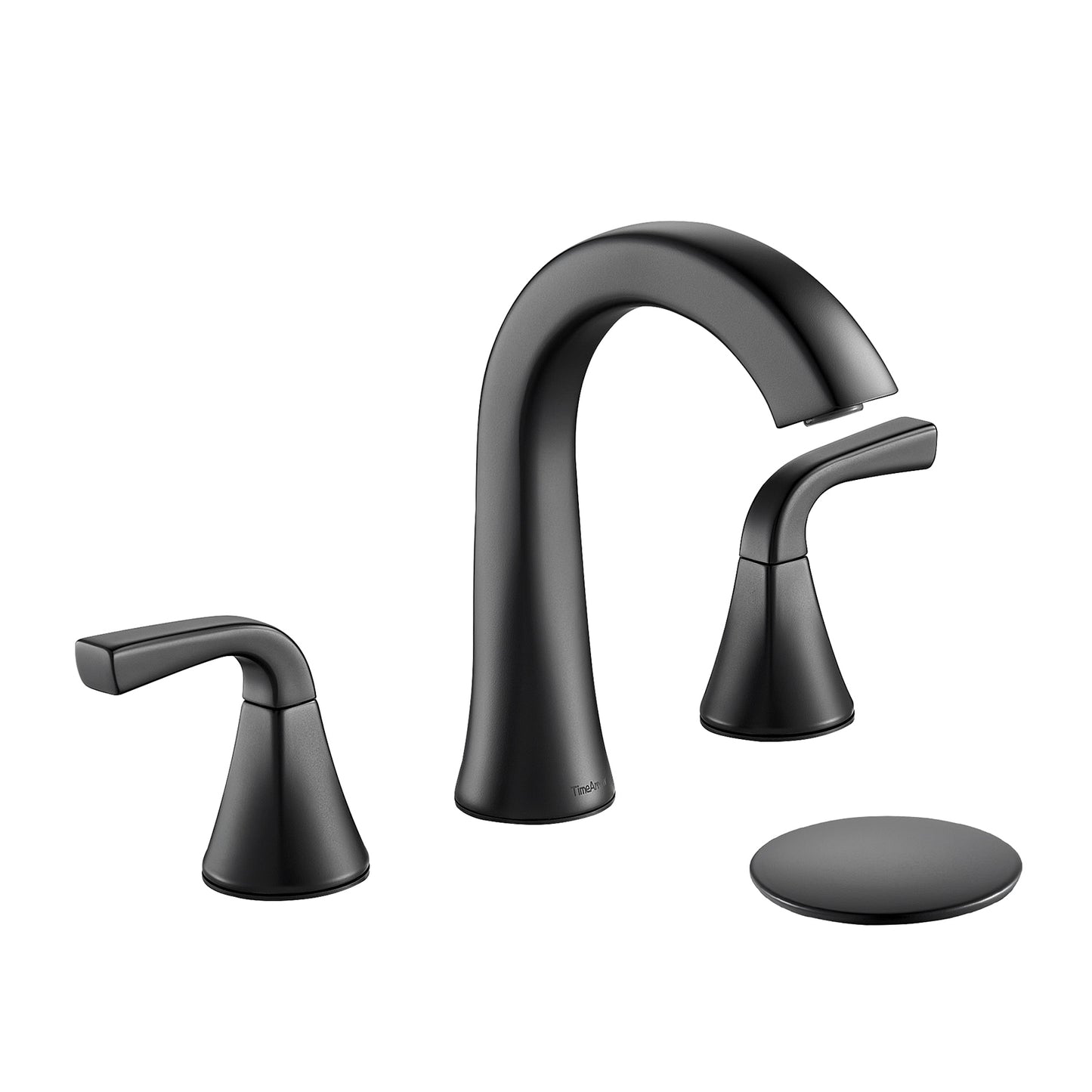 Matte Black Bathroom Sink Faucet, 2 Handle 8 inch Widespread Bathroom Faucet with Pop-up Drain and Water Supply Hose, Lavatory Vanity Faucets, TAF826-MB