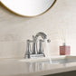 4 Inch Chrome Bathroom Centerset Faucet with Lift Rod Drain