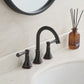 TimeArrow Oil Rubbed Bronze 2 Handle Widespread Bathroom Sink Faucet with Pop up Drain, TAF830Y-ORB