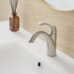 Brushed Nickel Single Handle Bathroom Faucet with Pop up Drain and Water Supply Hose