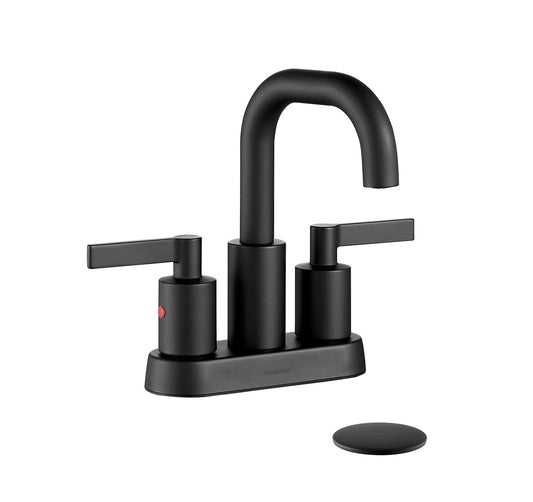 4 Inch Matte Black Bathroom Centerset Faucet