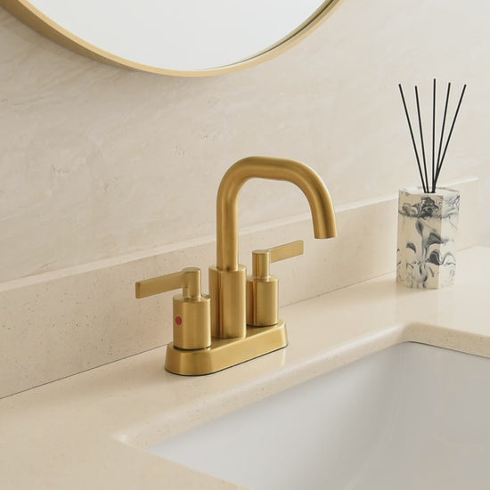 4 Inch Brushed Gold Centerset Bathroom Faucet