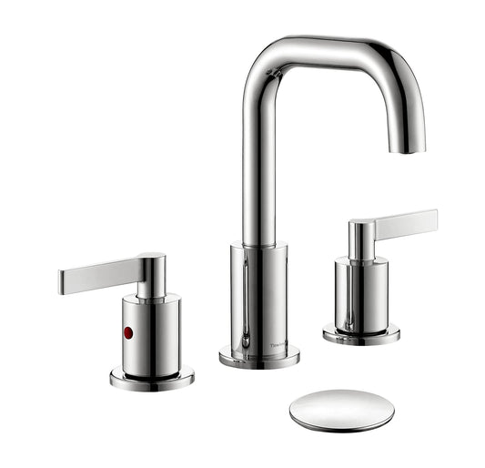 8 Inch Chrome Widespread Bathroom Faucet with Pop up Drain