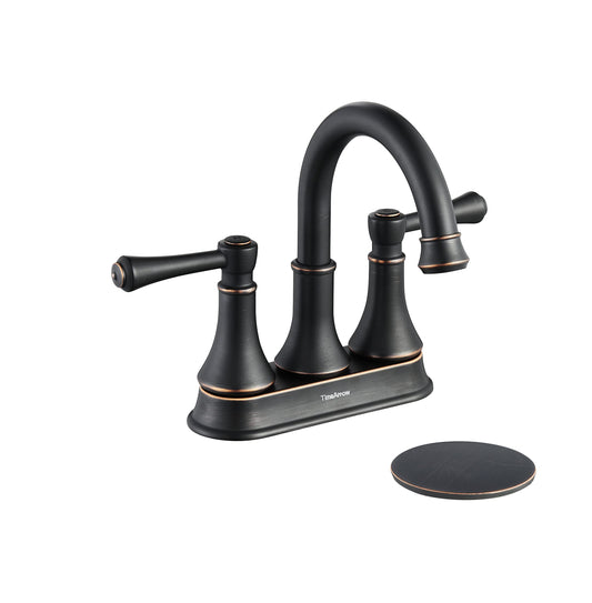 4 Inch Oil Rubbed Bronze Bathroom Centerset Faucet with Pop up Drain