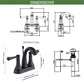 4 Inch Matte Black Bathroom Centerset Faucet with Lift Rod Drain