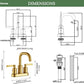 4 Inch Brushed Gold Centerset Bathroom Faucet