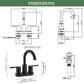 4 Inch Matte Black Bathroom Centerset Faucet with Pop-up Drain