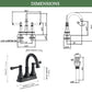4 Inch Matte Black Bathroom Centerset Faucet with Pop up Drain