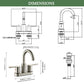 4 Inch Brushed Nickel Bathroom Centerset Faucet with Pop-up Drain