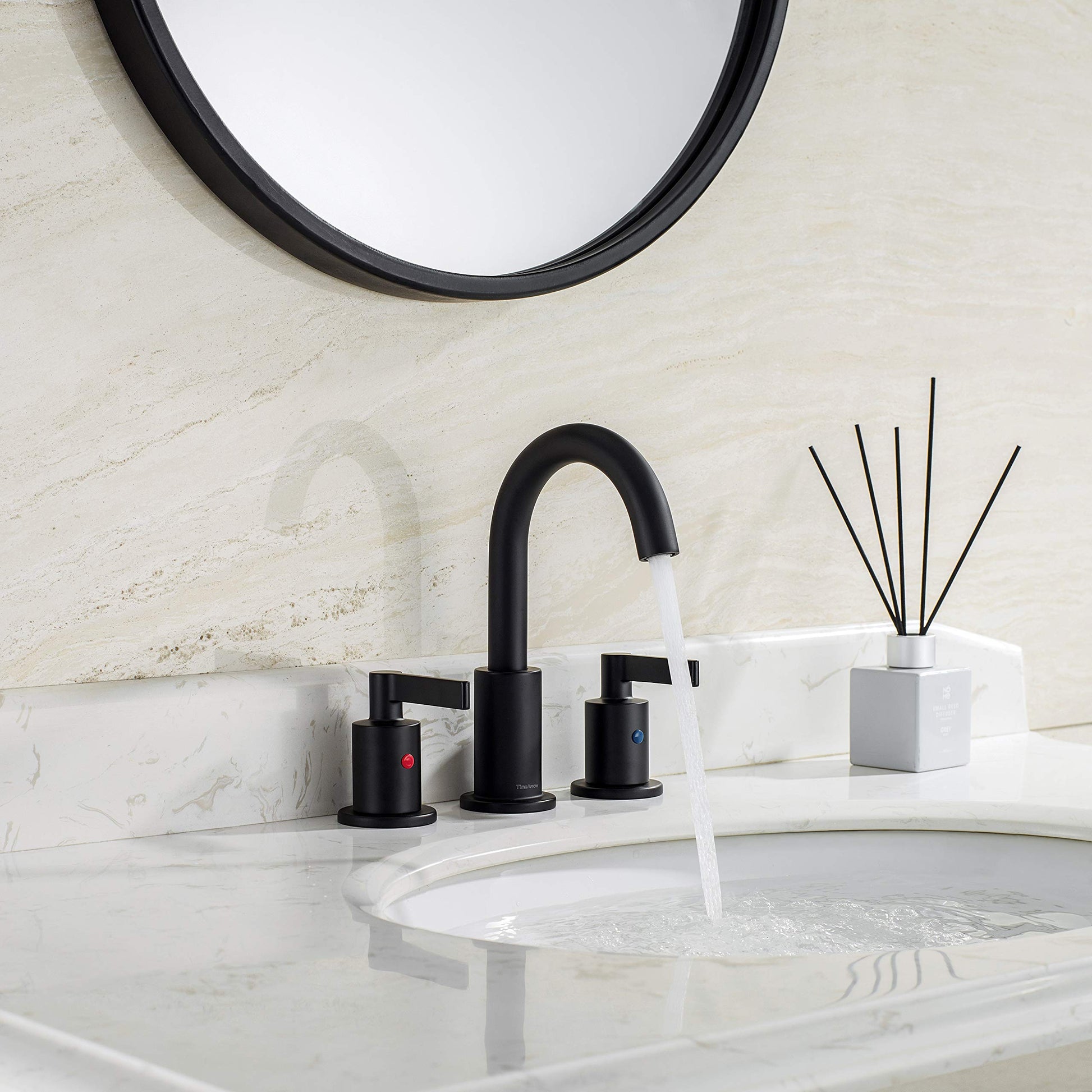 8 Inch Matte Black Widespread Bathroom Faucet