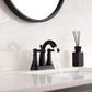 4 Inch Matte Black Bathroom Centerset Faucet with Lift Rod Drain