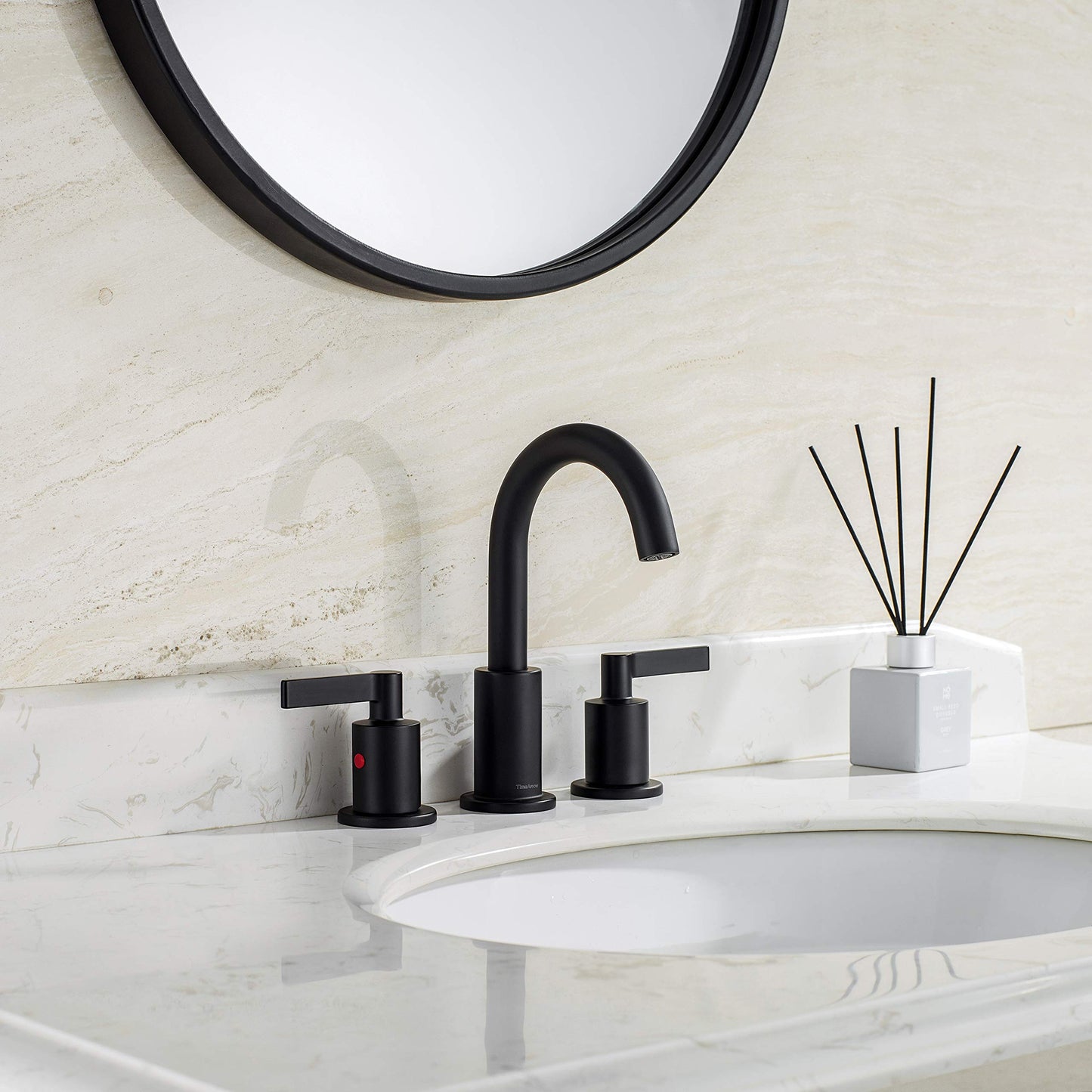 8 Inch Matte Black Widespread Bathroom Faucet