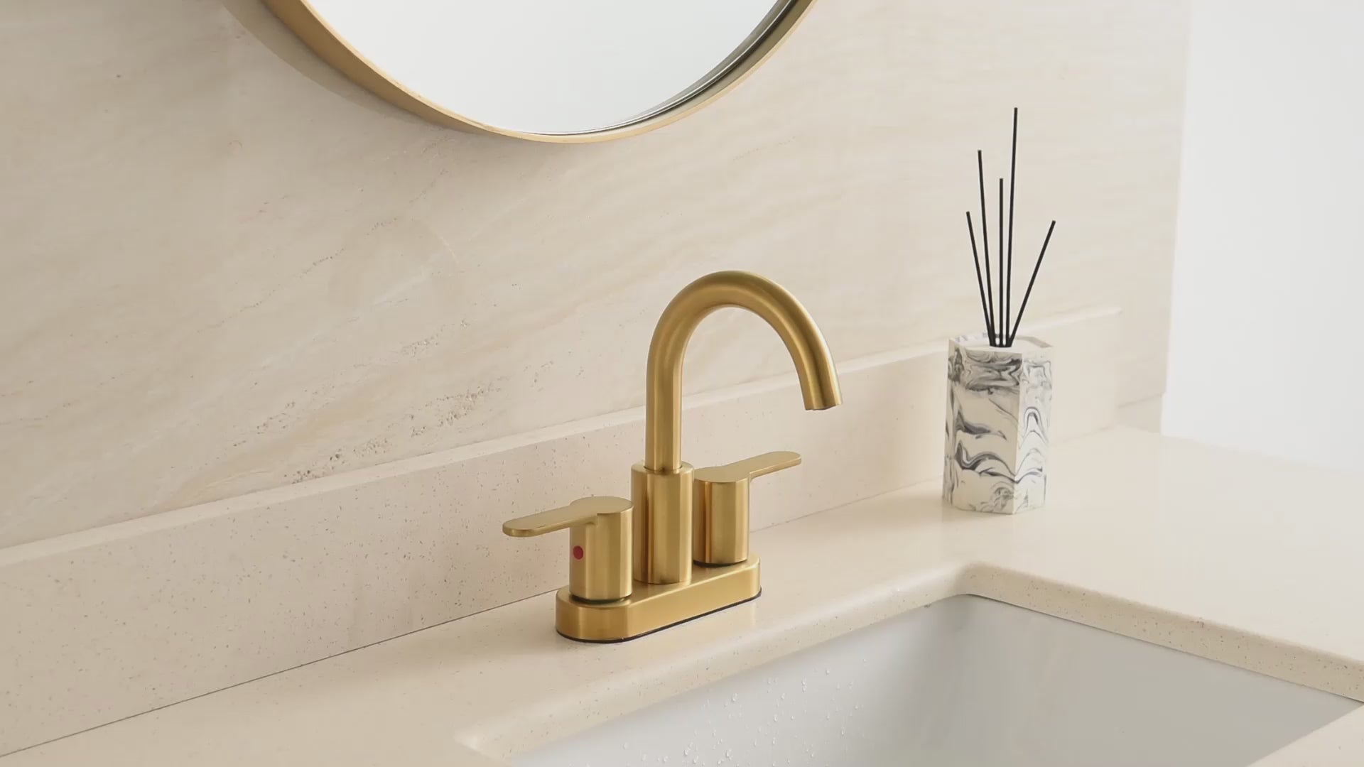 4 Inch Brushed Gold Bathroom Faucet