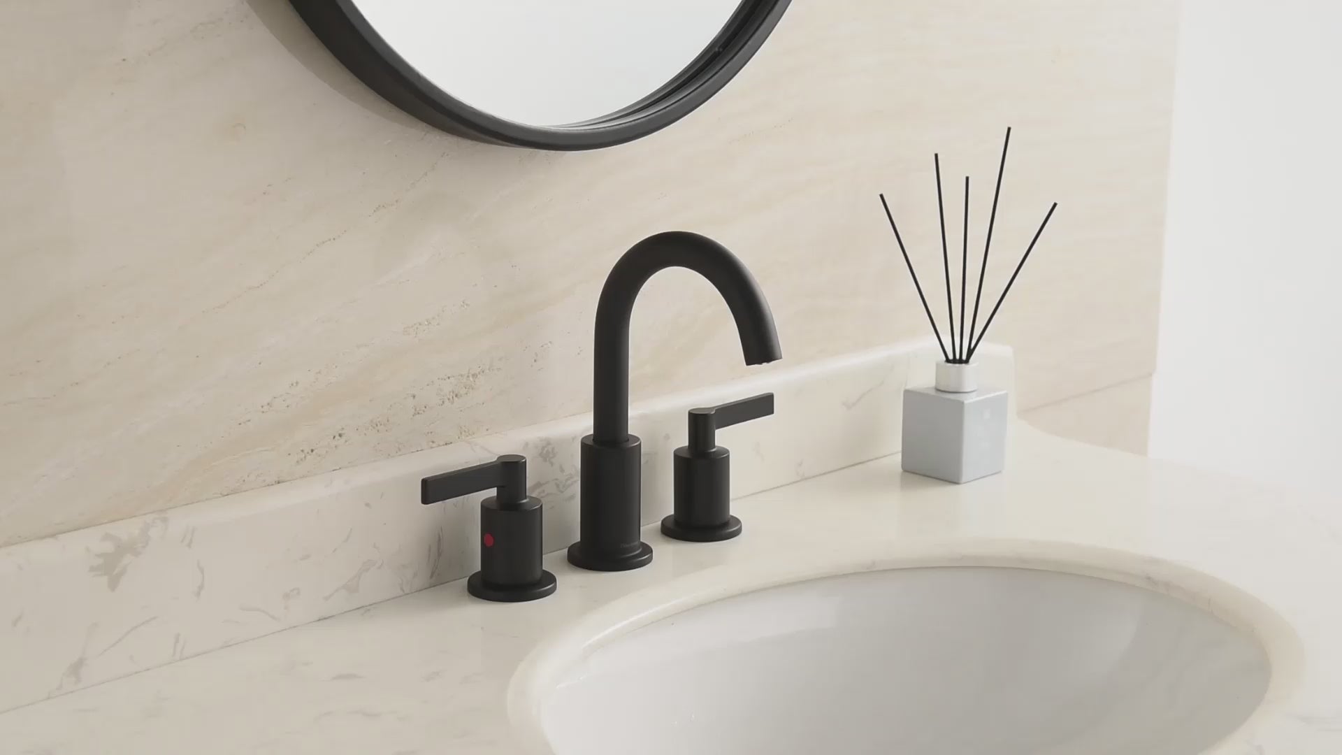 8 Inch Matte Black Widespread Bathroom Faucet